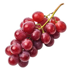 Fototapeta premium A Bunch of Ripe Red Grapes Isolated on Black Background Fresh Fruit Healthy Eating