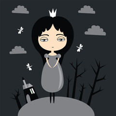 Melancholy Princess in a Dark Fairytale