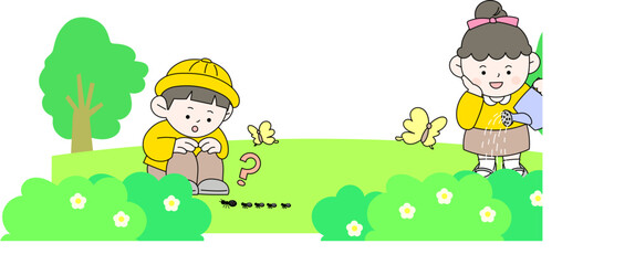 유치원 어린이날 현장학습백터이미지