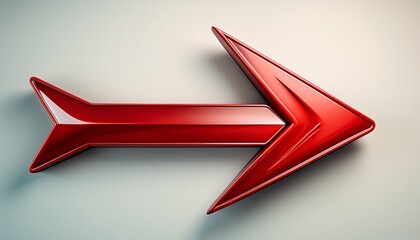 a simple glossy red arrow pointing to the left it can be used to indicate direction next st or to guide the viewer to a specific location generative ai