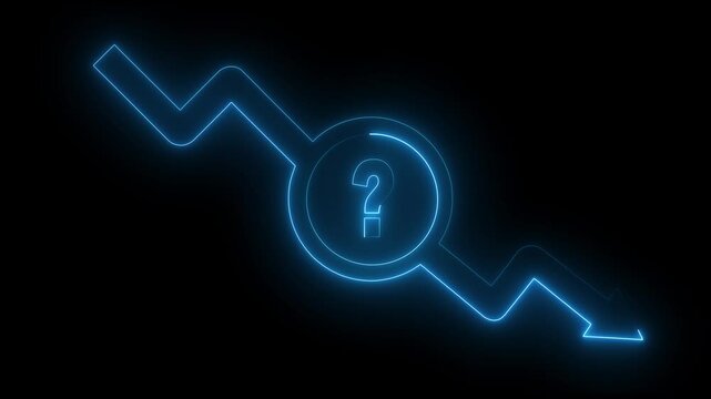 Arrow rising with question mark icon representing about Interest rates, income taxes, and inflation. Isolated transparent background.