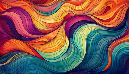 Obraz premium abstract wavy pattern with vibrant colors