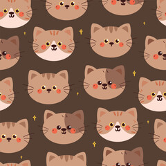 seamless pattern cat head cartoon. cute animal pattern for wallpaper, background and gift wrap paper