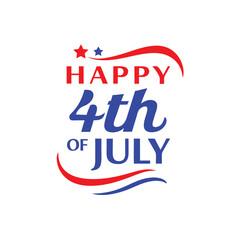 4th of July Typography Vector Art | Patriotic T-Shirt Design and Independence Day Text Illustration