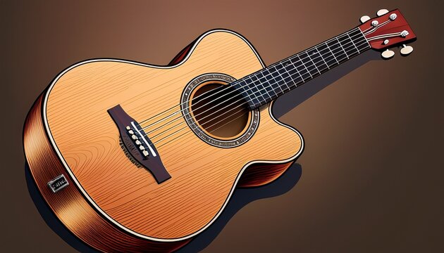 high quality acoustic guitar with wooden finish featuring six strings and a classic body design perfect for music enthusiasts and professionals