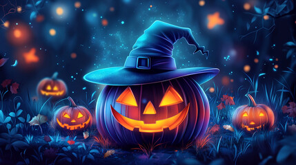 Halloween pumpkin on a dark background