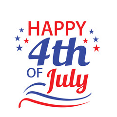 4th of July Typography Vector Art | Patriotic T-Shirt Design and Independence Day Text Illustration