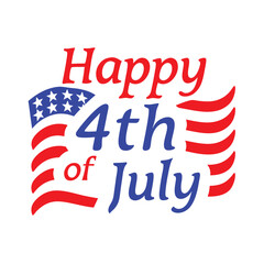Fototapeta premium 4th of July Typography Vector Art | Patriotic T-Shirt Design and Independence Day Text Illustration