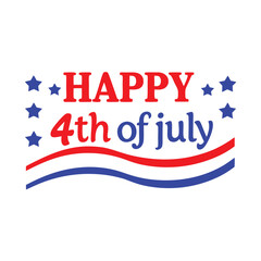 4th of July Typography Vector Art | Patriotic T-Shirt Design and Independence Day Text Illustration
