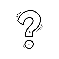 Hand Drawn Question Mark Illustration. Doodle Vector. Isolated on White Background - EPS 10 Vector