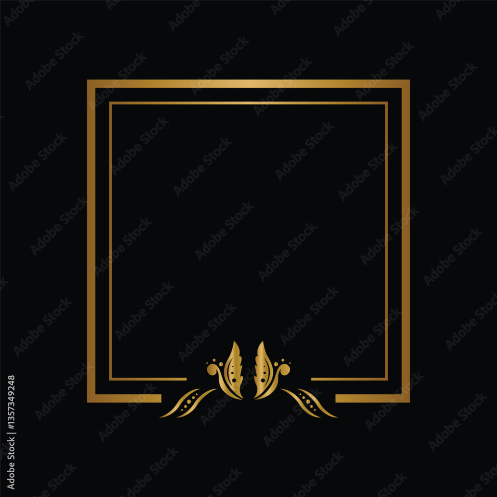Poster double line rectangle frame draft element vector
