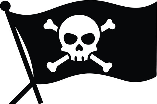 recommend clip art: pirate flag with skull silhouette vector