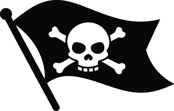 recommend clip art: pirate flag with skull silhouette vector