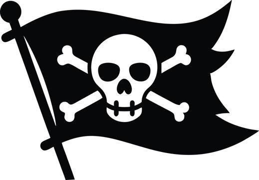 recommend clip art: pirate flag with skull silhouette vector