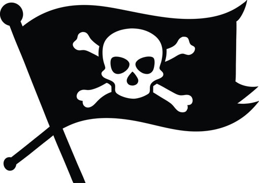 recommend clip art: pirate flag with skull silhouette vector