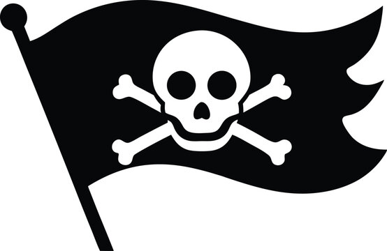 recommend clip art: pirate flag with skull silhouette vector