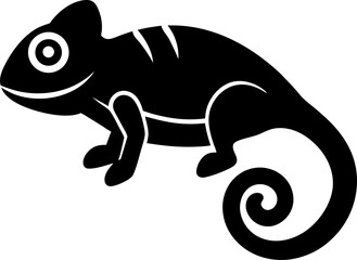 chameleon cartoon isolated on white