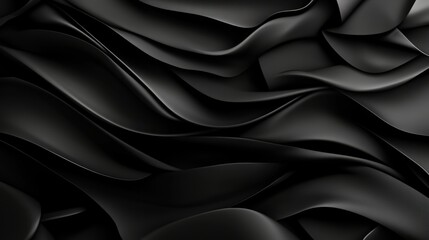 Fototapeta premium Abstract flowing black forms creating a textured dimensional pattern with undulating shapes and intricate details in a captivating design of elegance