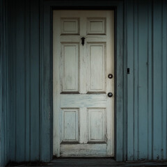 blue wooden door