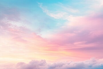 A serene pastel sky at sunset, showcasing soft hues of pink, blue, and orange, evoking feelings of peace and tranquility.