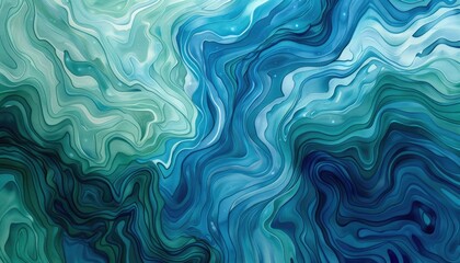 Fototapeta premium Abstract underwater blue color liquid wave flow express energetic surface. Seamless texture of vividness curve swirling convey sense of harmony and water scene perfect for effect and graphic. AIG61.