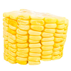 sweetcorn slice isolated on white background