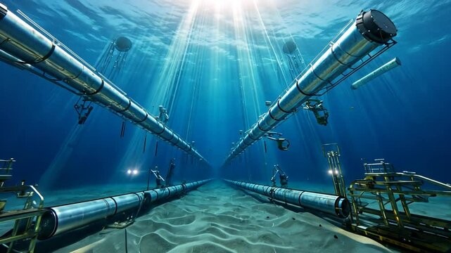 Gas pipeline in the ocean.