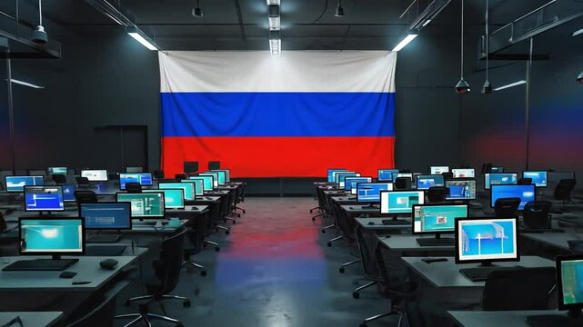 Russian hacker office.