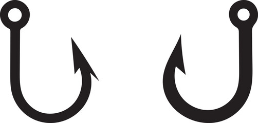 Fishing Hook Logo Set – Scalable Vector Icons & Fish Symbol Graphics