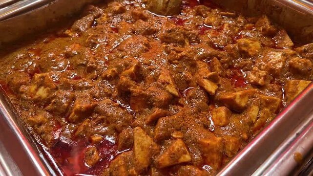 Spicy paneer do pyaja prepared in Marwari style in Indian wedding
