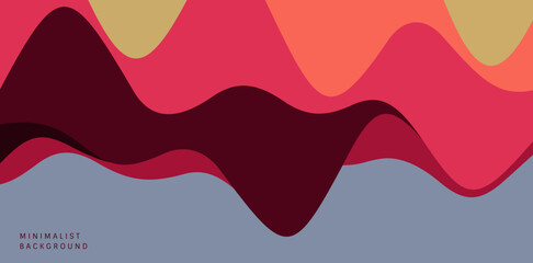 3D abstract wavy background with beautiful gradient colour transition. Dynamic wave. Vector illustration for banner, flyer, brochure, booklet, presentation or website design.