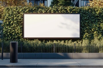 Vibrant Picture of Billboard Mockup on the Fence