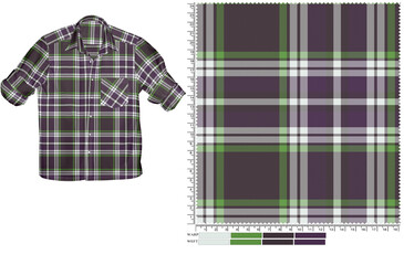 Casual shirt Design Template with Stripes and Blank Front
