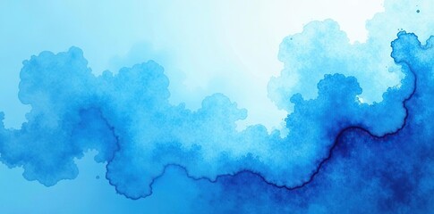 Blue azure abstract watercolor background with soft swirls and streaks for textures, backgrounds, web banners design,  soft,  textures
