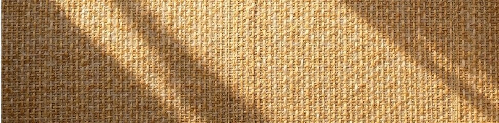 Obraz premium Brown burlap jute canvas background with soft dappled shade, pattern, background
