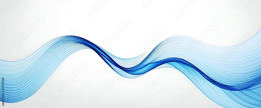 Poster abstract blue wave lines pattern on white background with space for your text banner background,6