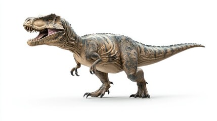 Obraz premium Giganotosaurus Isolated on White Background – Prehistoric Dinosaur and Jurassic 