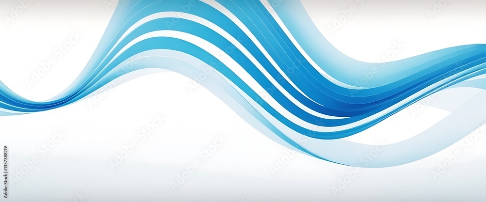 Poster abstract blue wave lines pattern on white background with space for your text banner background,78