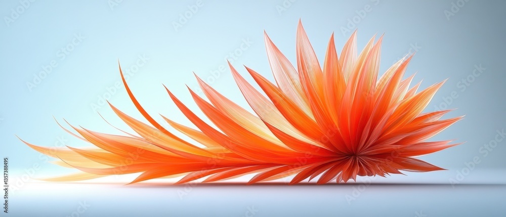 Aufkleber abstract orange petal arrangement on soft blue background creating a calming visual experience with 