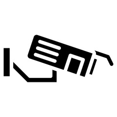 Minimalist Glyph Surveillance CCTV Camera Icon