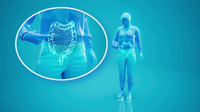 Conceptual animation of the gut microbiome