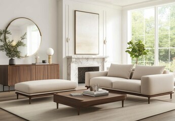 Interior view of a modern living room with elegant furnishings