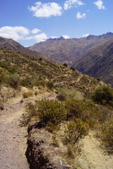 Hiking the Hidden Inca trail in the beautiful and dramatic Andes Mountains of Peru