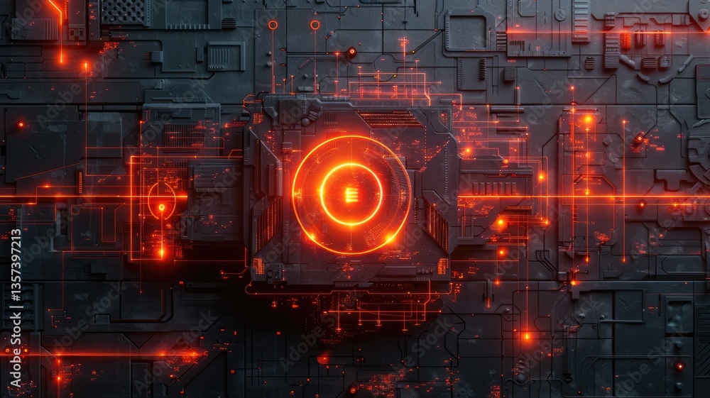 Poster abstract of digital shape or line and technological cyber style particle design connect in surreal e