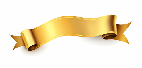 A vibrant golden ribbon banner, perfect for highlighting awards, celebrations, or announcements in design projects.