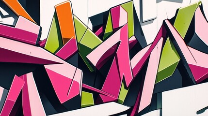 Colorful graffiti art mural on urban wall