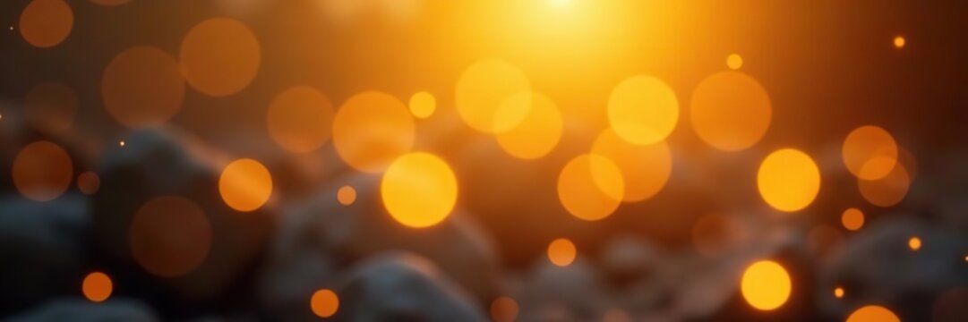 Blurred ochre yellow lights create a soft and glowing abstract background,  background,  tranquil