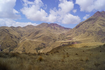Hiking the Hidden Inca trail in the beautiful and dramatic Andes Mountains of Peru