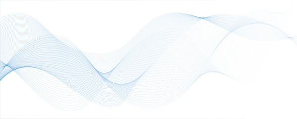 Abstract sky blue and white wave geometric Technology, data science frequency gradient lines on transparent background.  Modern blue moving lines design element. Futuristic technology concept. 