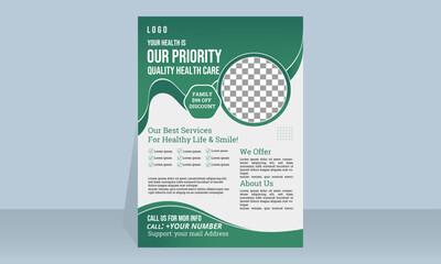 Modern minimalist  and creative  medical health care  corporate flyer design template a4 colorful  poster design template.